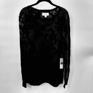 NWT ELLE Women's Lovely Black And Silver Sweater In Size XXL Holiday Classic